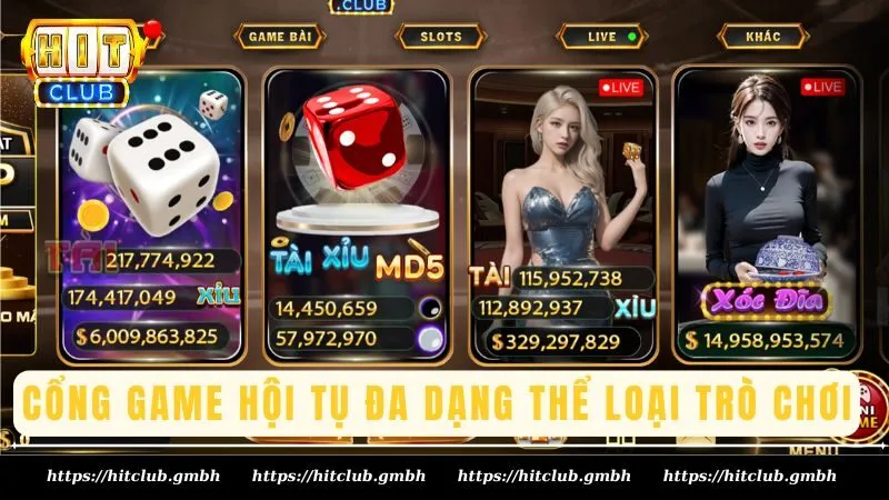 Cổng game hội tụ đa dạng thể loại trò chơi