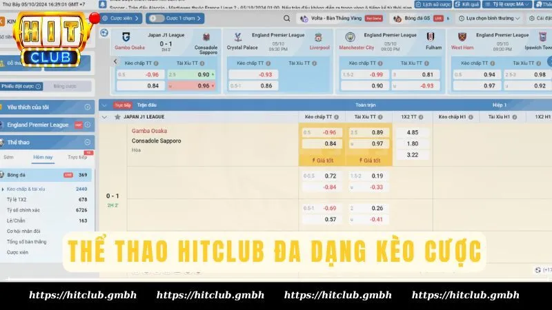 Cá cược thể thao Hitclub đa dạng kèo cược