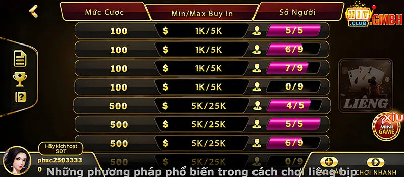 Những phương pháp phổ biến trong cách chơi liêng bịp